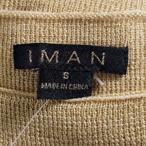 Iman Gold Shimmer Sleeveless Blouse Sz S - Picture 4 of 10